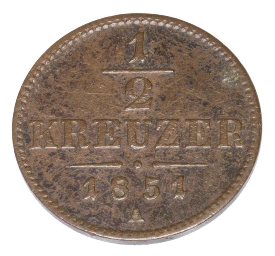 1/2 kreuzer 1851 François-Joseph Ier de Hongrie Vienne