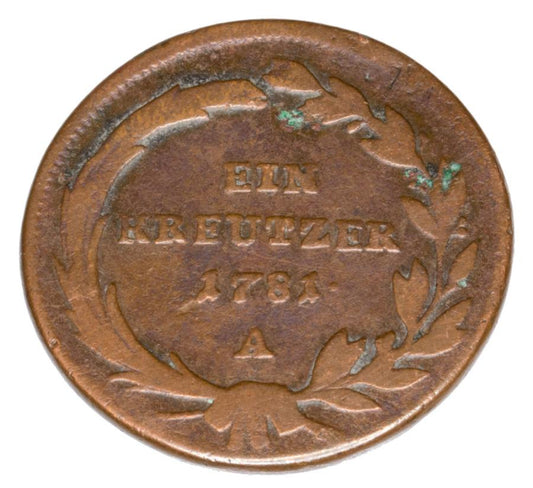 1 kreuzer 1781 Joseph II Habsbourg Autriche Vienne