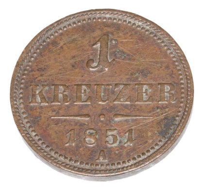1 kreuzer 1851 François-Joseph Ier d'Autriche Vienne