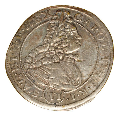 6 kreuzer 1714 Charles VI Habsbourg Silésie Wrocław