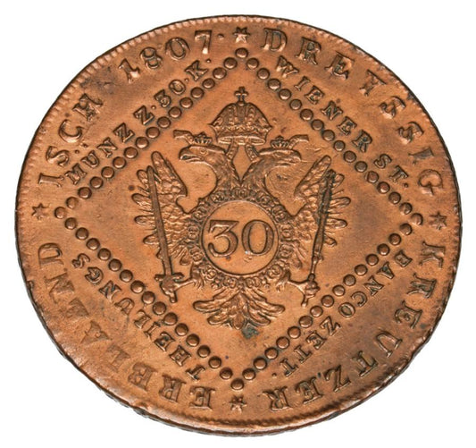 30 kreuzer 1807 François II Habsbourg Autriche Smolnik