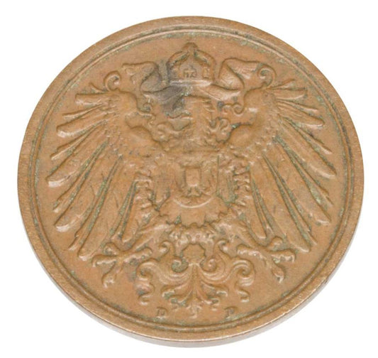2 pfennig 1904 Guillaume II Hohenzollern Allemagne Munich D