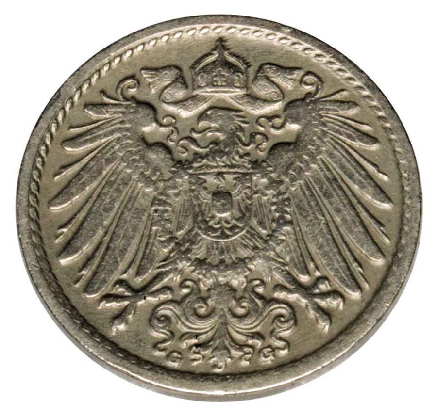 5 pfennig 1906 Guillaume II Hohenzollern Allemagne Karlsruhe G