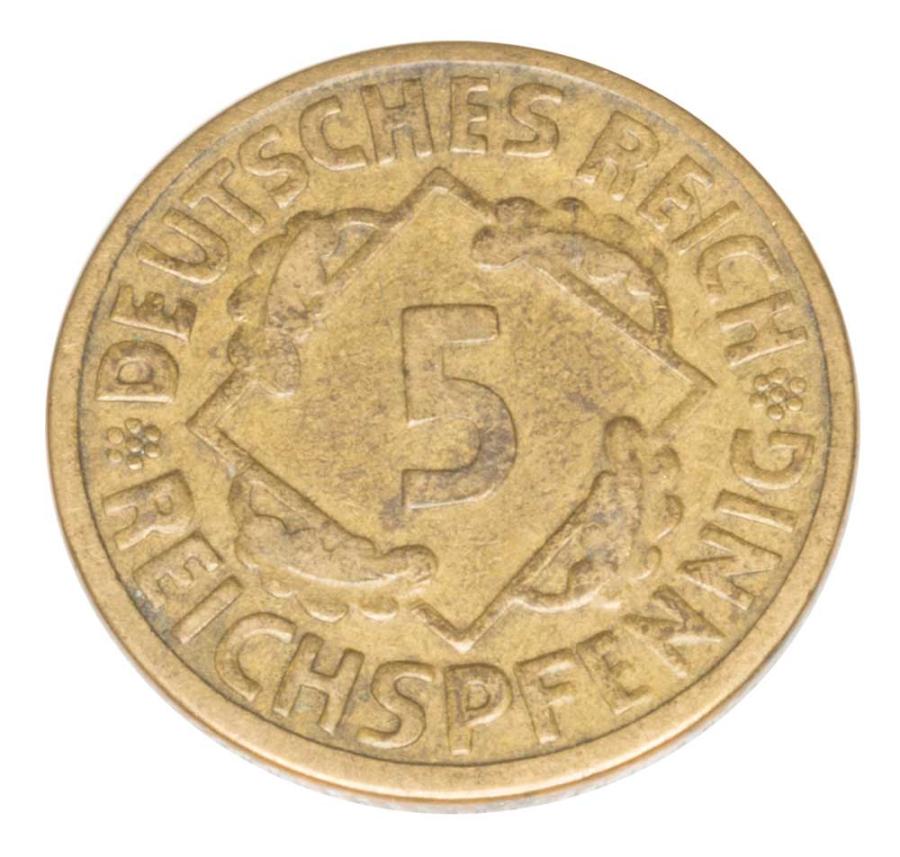 5 Reichspfennig 1925 Allemagne Stuttgart F