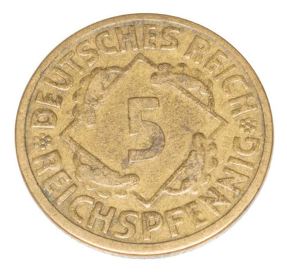 5 Reichspfennig 1925 Allemagne Stuttgart F