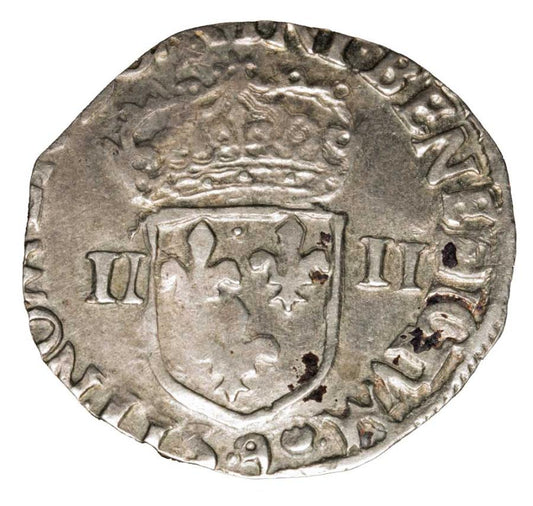 1/4 écu 1582 Henri de Valois France Rennes