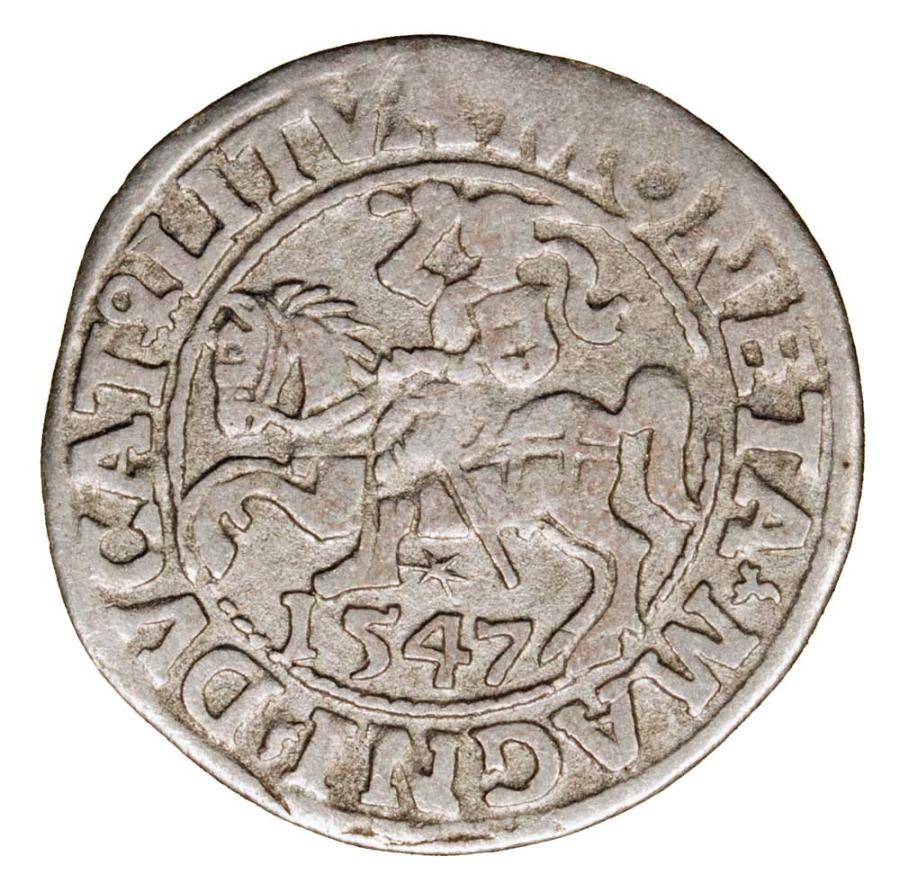 Demi-grosz 1547 Sigismond II Auguste Lituanie Vilnius
