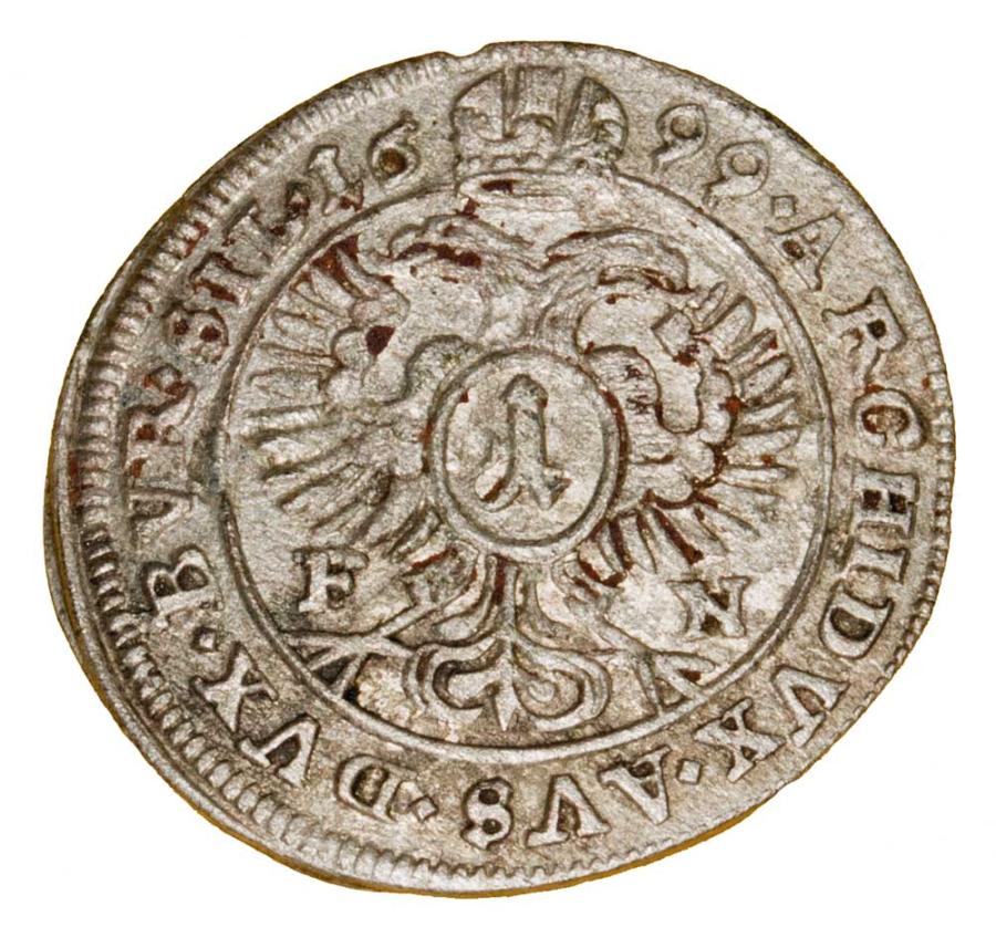 1 kreuzer 1699 Léopold Ier Habsbourg Silésie Opole