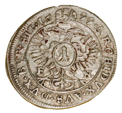 1 kreuzer 1699 Léopold Ier Habsbourg Silésie Opole