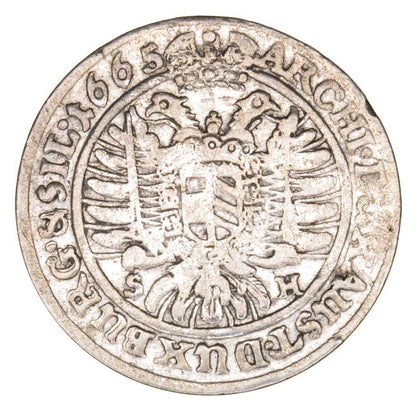6 kreuzer 1665 Léopold Ier Habsbourg Silésie Wrocław