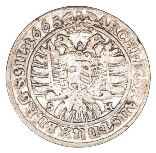 6 kreuzer 1665 Léopold Ier Habsbourg Silésie Wrocław