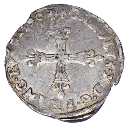 1/4 écu 1590 Charles X France Paris A