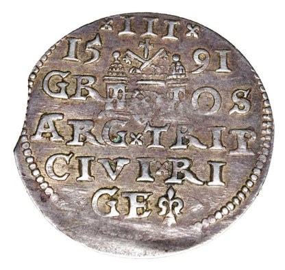 Trojak 1591 Sigismond III Vasa de Riga
