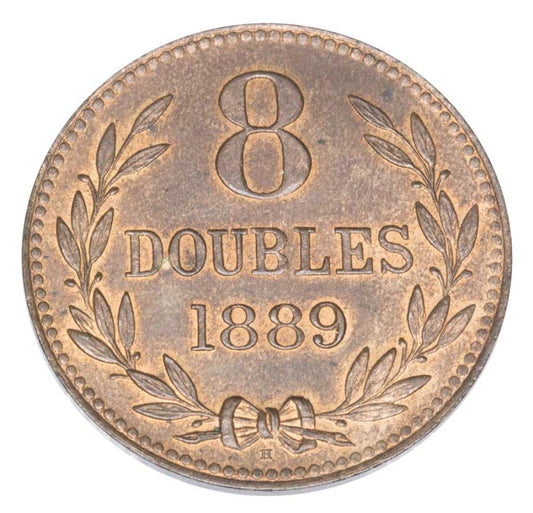 8 doubles 1889 Grande-Bretagne Guernesey Birmingham H