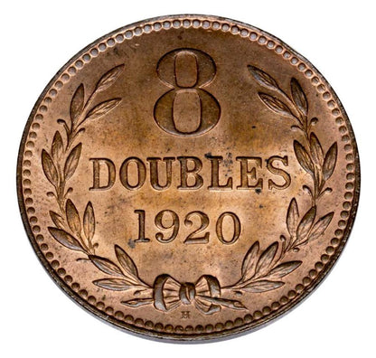 8 doubles 1920 Grande-Bretagne Guernesey Birmingham H