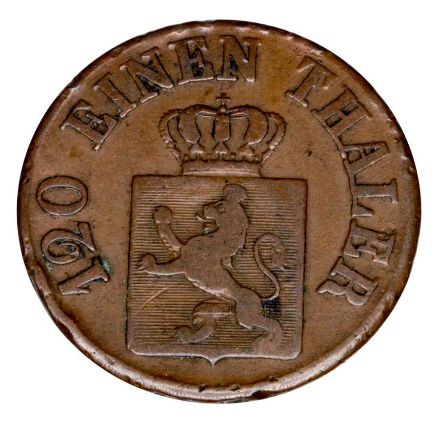 3 Hellers 1850 Frédéric Guillaume Ier Allemagne Hesse Cassel