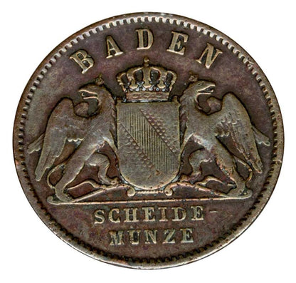 1 kreuzer 1863 Frédéric Ier de Bade Allemagne Baden