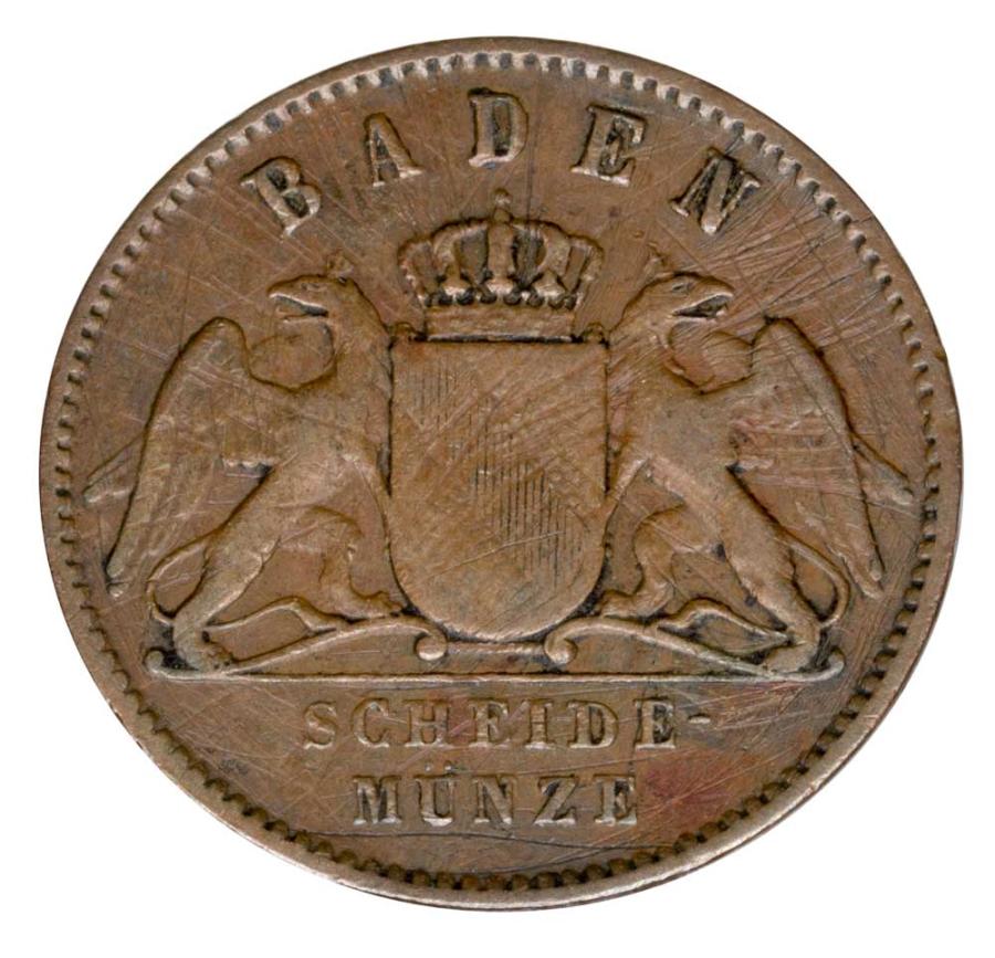 1 kreuzer 1865 Frédéric Ier de Bade Allemagne Baden