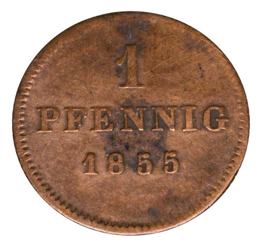1 pfennig 1855 Maximilien II Allemagne Bavière