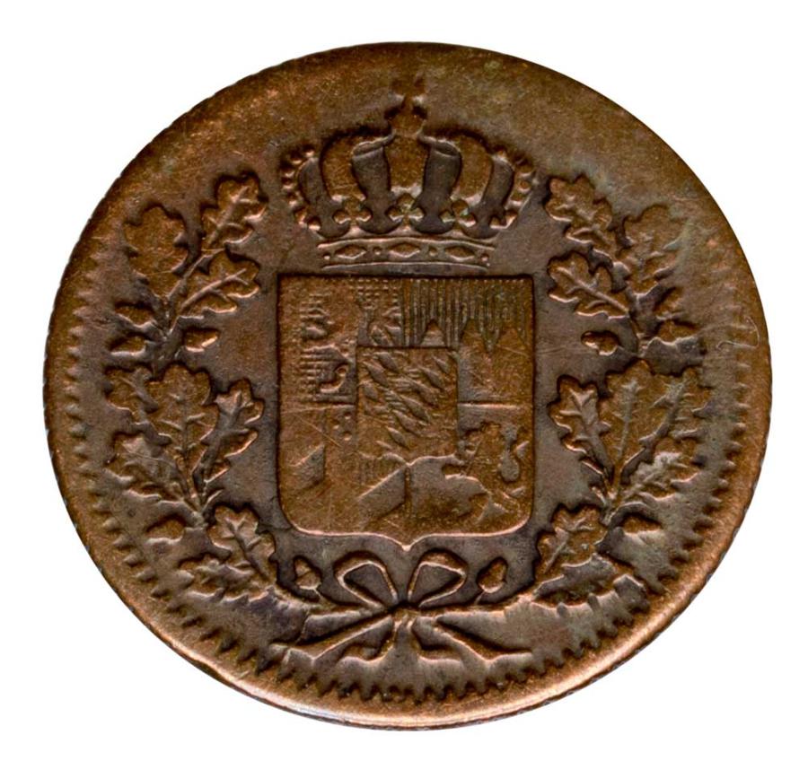 1 pfennig 1855 Maximilien II Allemagne Bavière
