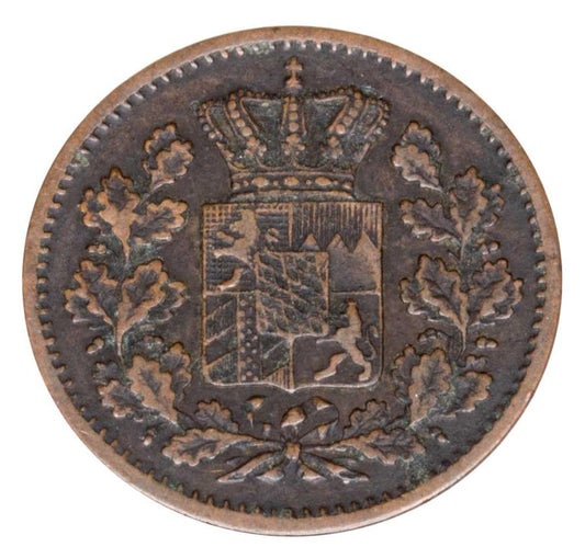 1 pfennig 1866 Louis II de Bavière Allemagne