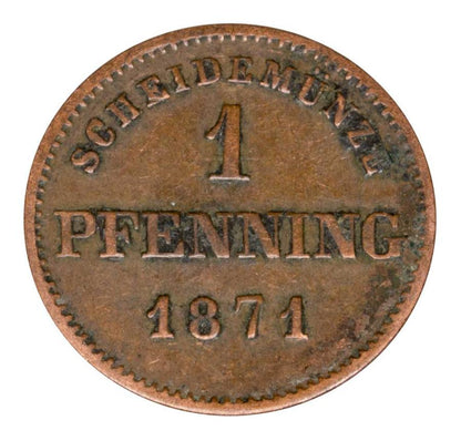 1 pfennig 1871 Louis II de Bavière Allemagne