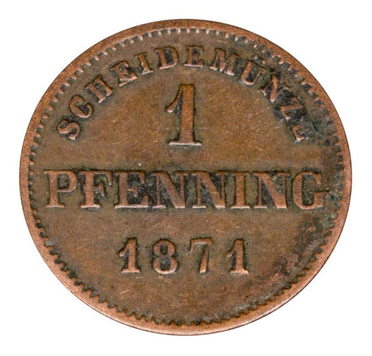 1 pfennig 1871 Louis II de Bavière Allemagne