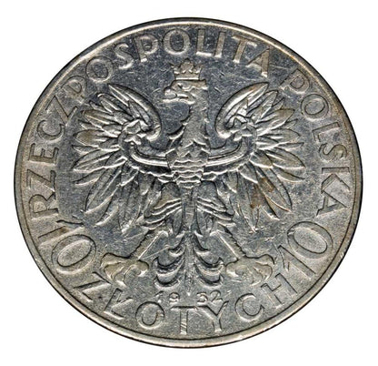 10 złoty 1932 Pologne Varsovie Tête de femme