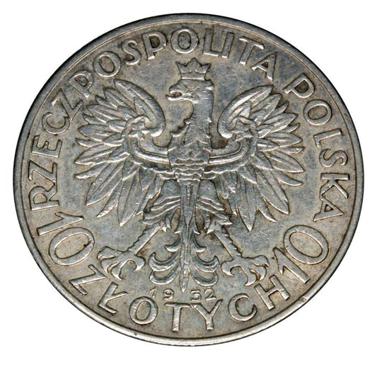 10 złoty 1932 Pologne Londres Tête de femme