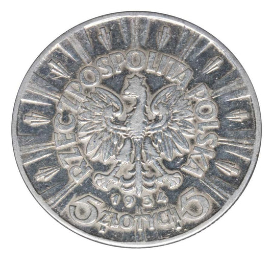 5 zlotys 1934 Pologne Varsovie Józef Piłsudski