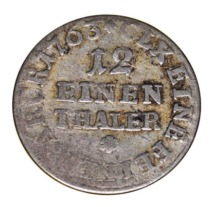 1/12 thaler 1763 Frédéric Christian Allemagne Saxe Leipzig