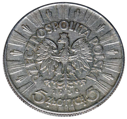 5 zlotys 1936 Deuxième République Polonaise Varsovie Józef Piłsudski