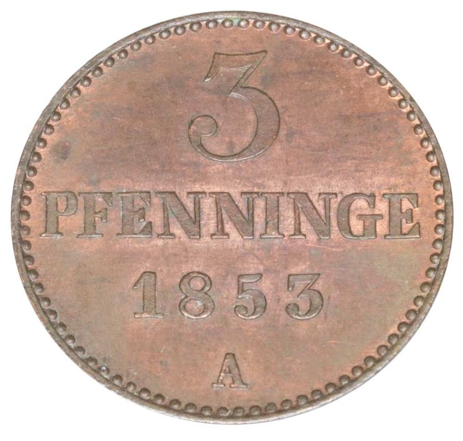 3 pfennig 1853 Frédéric François II Mecklembourg-Schwerin