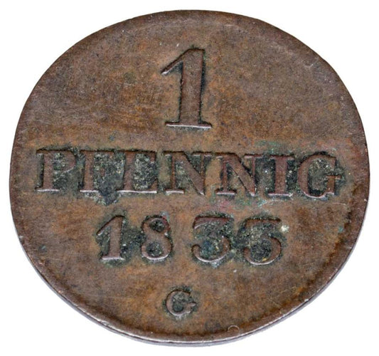 1 pfennig 1833 Antoine le Bon Allemagne Saxe Dresde G