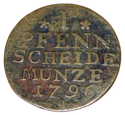 1 pfennig 1796 Frédéric-Guillaume II Brandebourg Berlin A