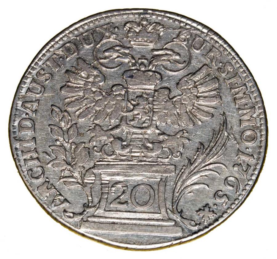 20 kreuzer 1765 Marie-Thérèse Habsbourg Autriche Prague