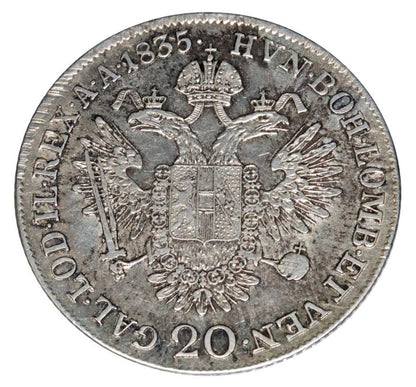 20 kreuzer 1835 François-Joseph Ier d'Autriche Prague C