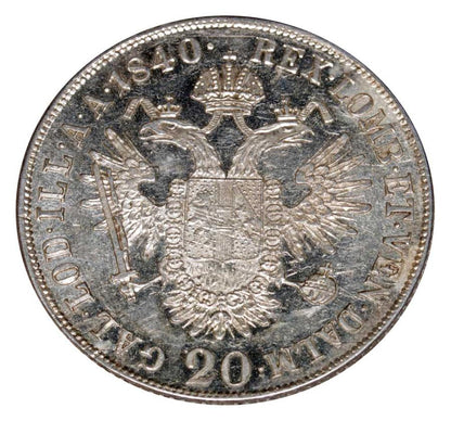 20 kreuzer 1840 Ferdinand Ier Habsbourg Autriche Vienne A