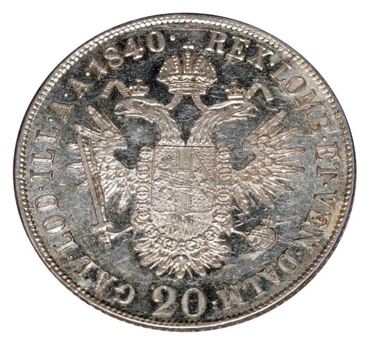 20 kreuzer 1840 Ferdinand Ier Habsbourg Autriche Vienne A